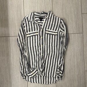 J. Crew Navy and White Striped Women’s Shirt